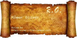 Römer Olivér névjegykártya